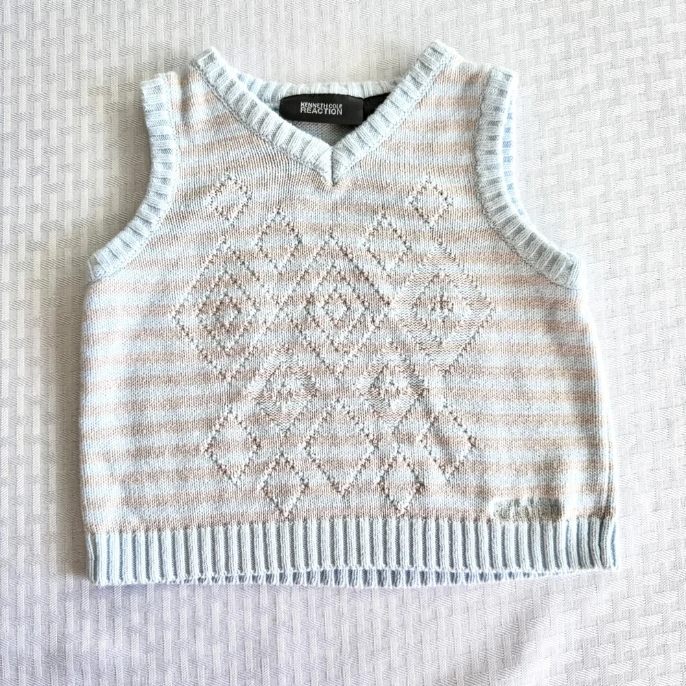 Kenneth Cole Reaction Baby Boy 3PC Outfit 18M Sweater Vest Shirt Pants‎ Easter